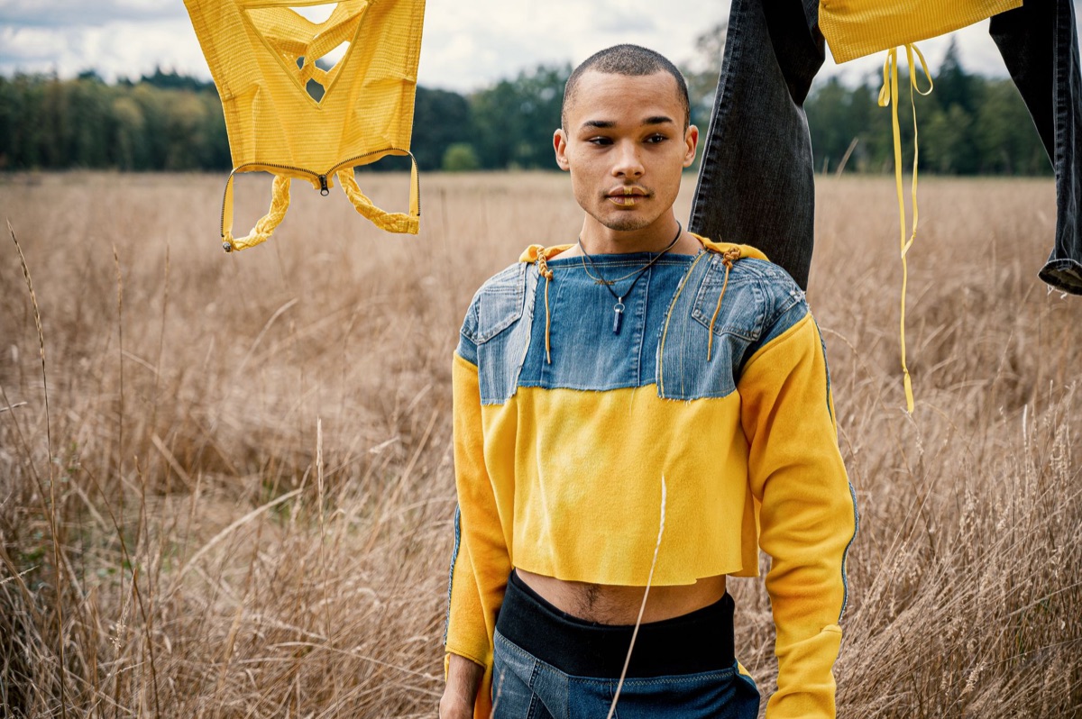 Eco-friendly clothing made from upcycled materials.