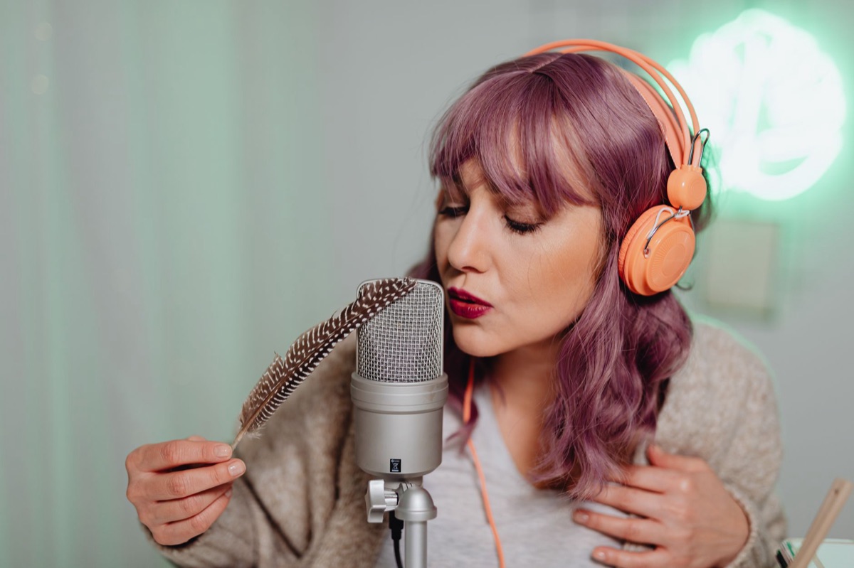 Australian YouTuber with microphone