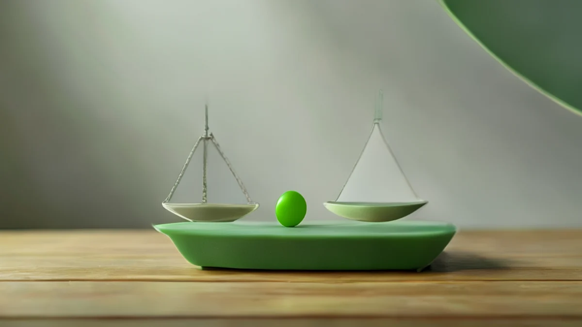Een plastic schaal met een groen punt, plat en glad, op een houten tafel, onder softbox licht, zacht focus, fotorealistisch, hoog detail