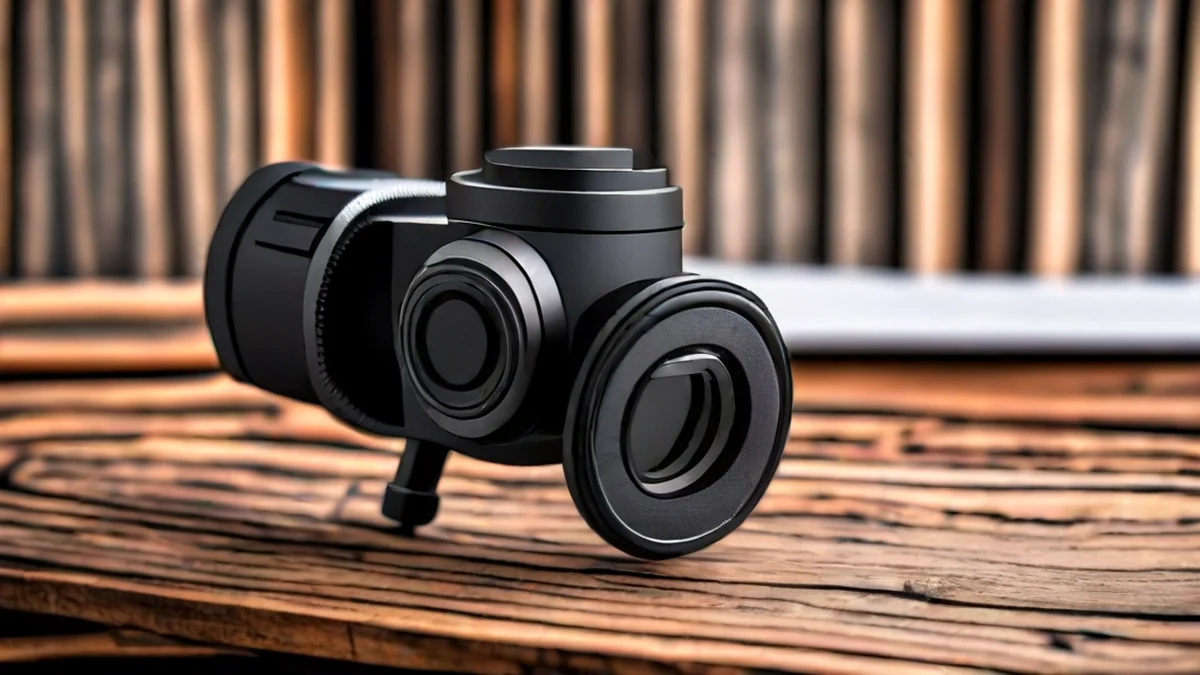 Una telecamera di vlogger è fissata su un tripod.
