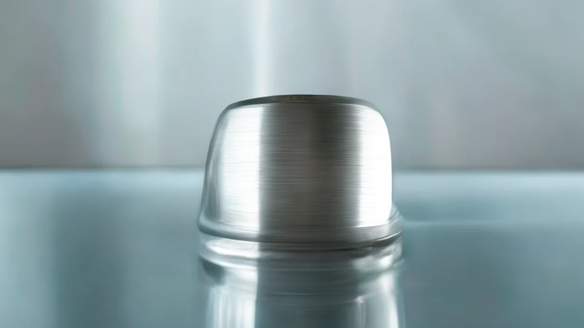 Un rollo in alluminio utilizzato per l'archiviazione e il trasporto dei materiali.