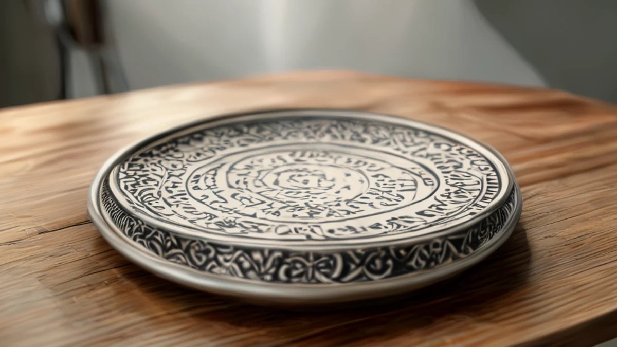 Una placca ceramica con una superficie liscia e una texture naturale.