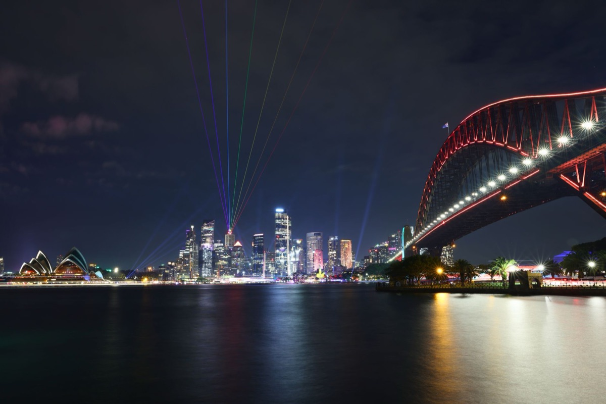 Sfondo ai colori della bandiera australiana per simboleggiare l'origine.